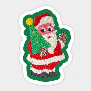 Vintage Popcorn Plastic Santa Sticker